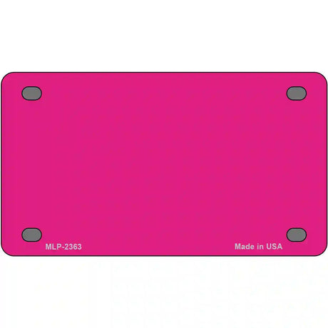 Pink Solid Metal Novelty License Plate 4" x 2.2" (MLP)