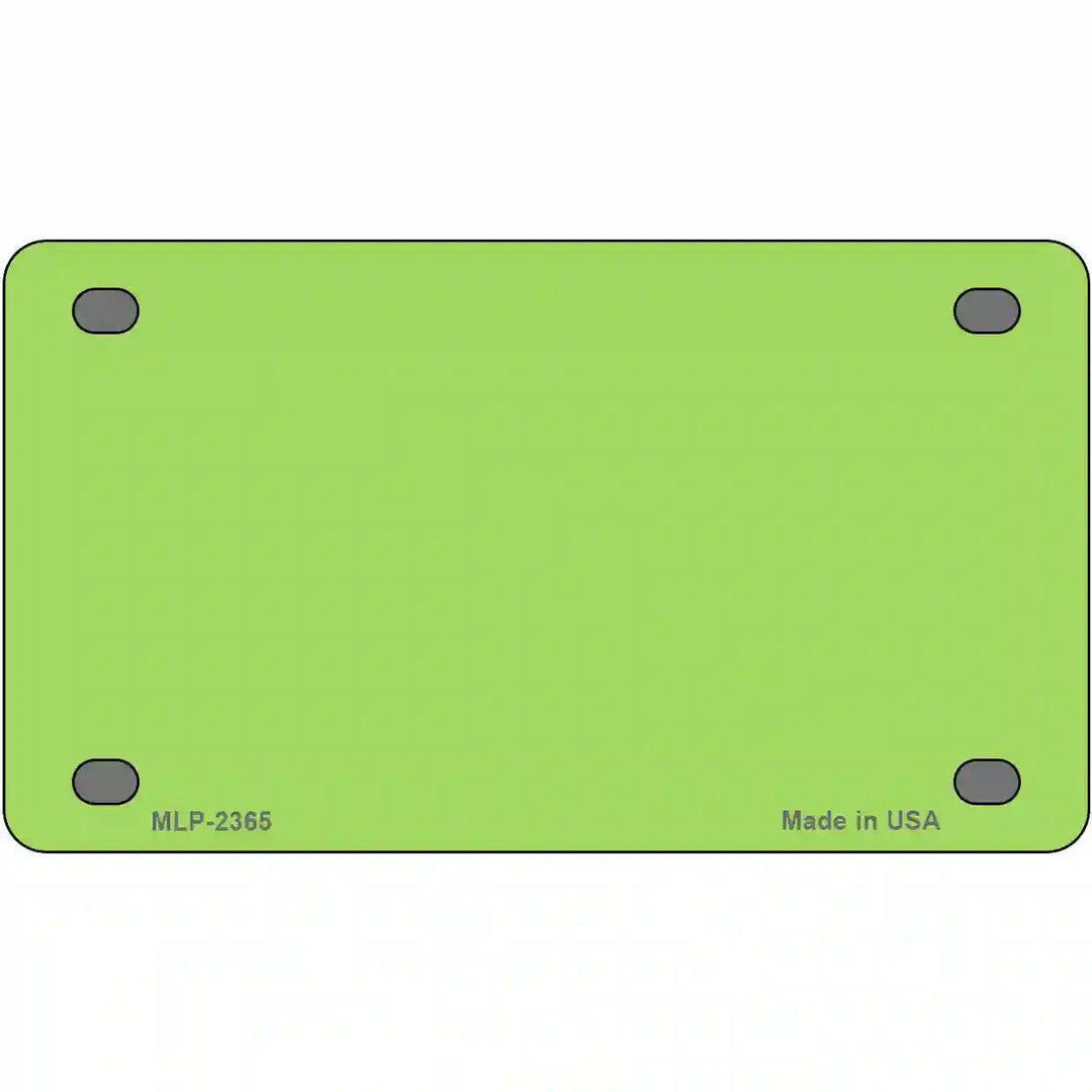 Lime Green Solid Metal Novelty License Plate 4" x 2.2" (MLP)