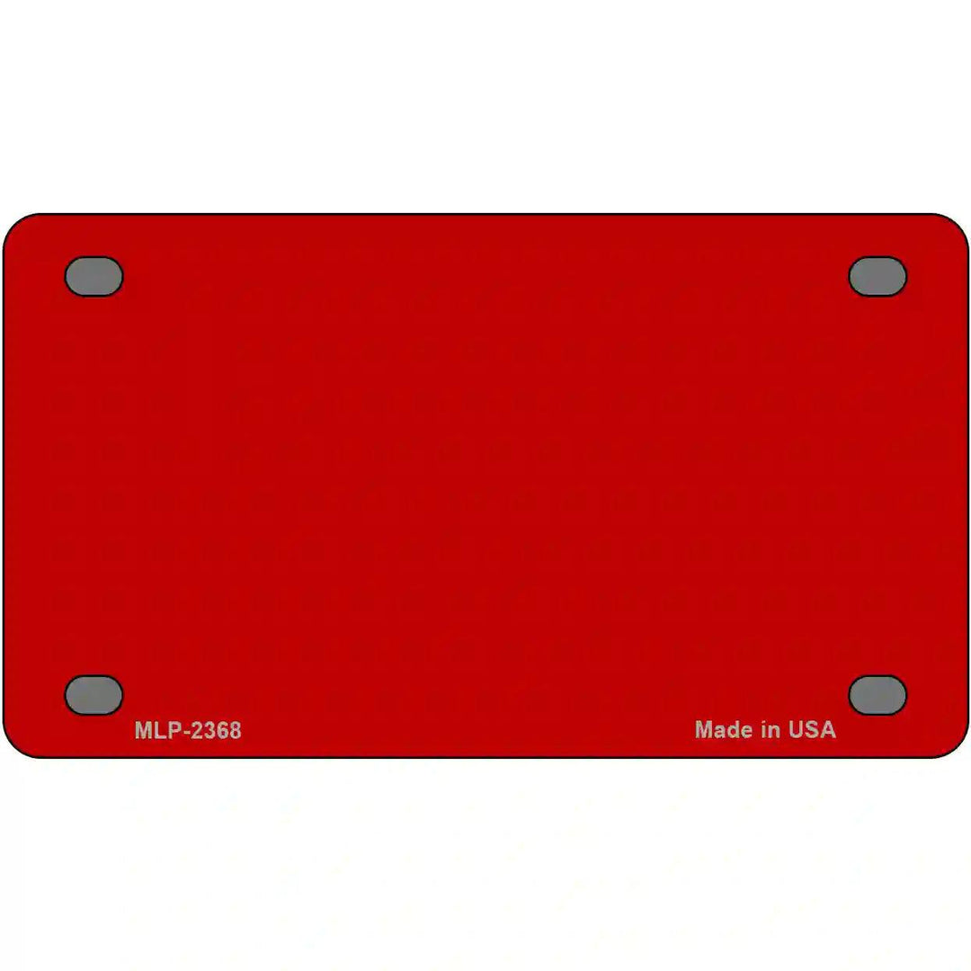 Red Solid Metal Novelty License Plate 4" x 2.2" (MLP)