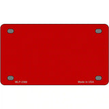 Red Solid Metal Novelty License Plate 4" x 2.2" (MLP)