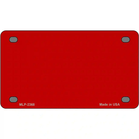 Red Solid Metal Novelty License Plate 4" x 2.2" (MLP)