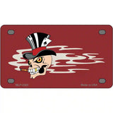 Smokin Joker Top Hat Skull Offset Metal Novelty License Plate 4" x 2.2" (MLP)