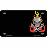Gear Head Skull Offset Metal Novelty License Plate 4" x 2.2" (MLP)