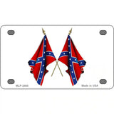 Confederate Crossed Flags Metal Novelty License Plate 4" x 2.2" (MLP)