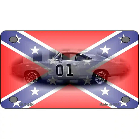 Confederate Flag Charger Metal Novelty License Plate 4" x 2.2" (MLP)