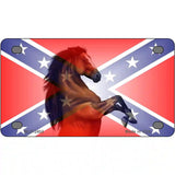 Confederate Flag Stallion Horse Metal Novelty License Plate 4" x 2.2" (MLP)