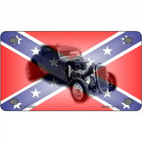 Confederate Flag Hot Rod Metal Novelty License Plate 4" x 2.2" (MLP)