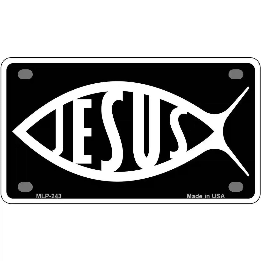Jesus Fish Metal Vanity Novelty License Plate 4" x 2.2" (MLP)