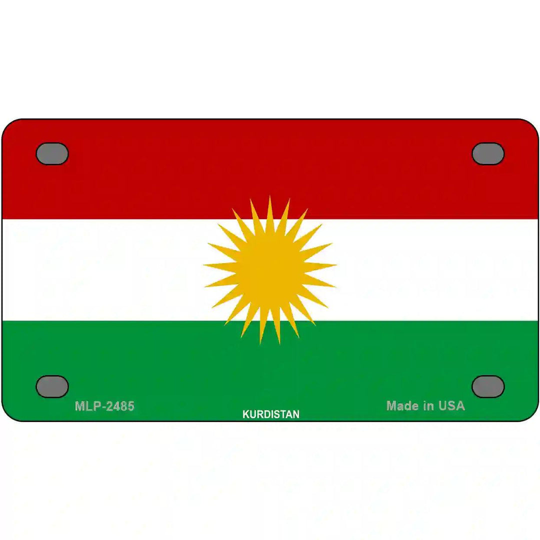 Kurdistan Flag Metal Novelty License Plate 4" x 2.2" (MLP)