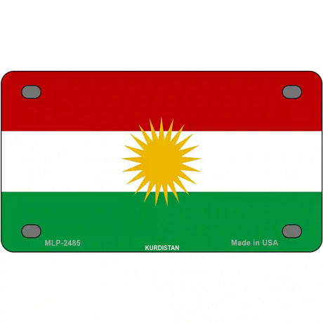 Kurdistan Flag Metal Novelty License Plate 4" x 2.2" (MLP)
