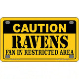 Caution Ravens Metal Novelty License Plate 4" x 2.2" (MLP)