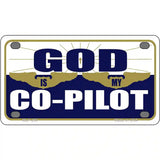 God Is My Co-Pilot Metal Novelty License Plate 4" x 2.2" (MLP)