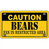Caution Bears Metal Novelty License Plate 4" x 2.2" (MLP)