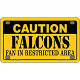 Caution Falcons Metal Novelty License Plate 4" x 2.2" (MLP)