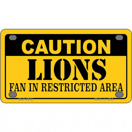 Caution Lions Metal Novelty License Plate 4" x 2.2" (MLP)