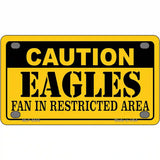 Caution Eagles Metal Novelty License Plate 4" x 2.2" (MLP)
