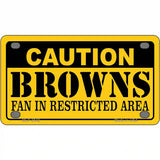 Caution Browns Metal Novelty License Plate 4" x 2.2" (MLP)