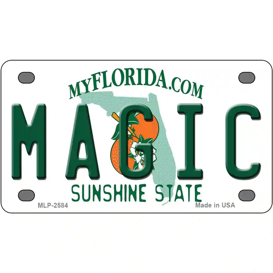Magic Florida Novelty State Metal License Plate 4" x 2.2" (MLP)