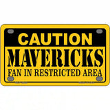 Caution Mavericks Fan Metal Novelty License Plate 4" x 2.2" (MLP)