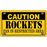 Caution Rockets Fan Metal Novelty License Plate 4" x 2.2" (MLP)