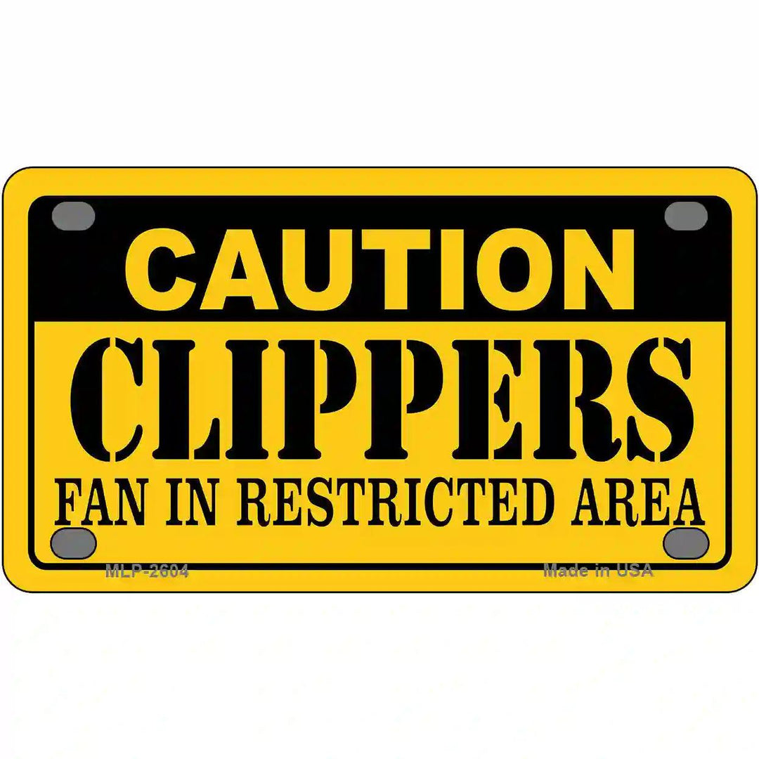 Caution Clippers Fan Metal Novelty License Plate 4" x 2.2" (MLP)