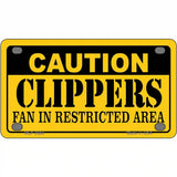 Caution Clippers Fan Metal Novelty License Plate 4" x 2.2" (MLP)
