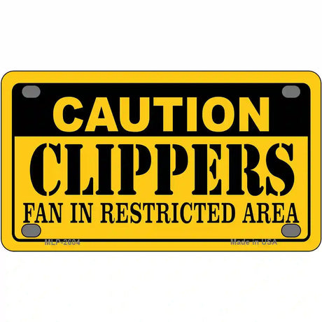Caution Clippers Fan Metal Novelty License Plate 4" x 2.2" (MLP)