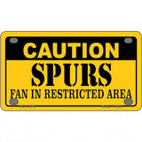 Caution Spurs Fan Metal Novelty License Plate 4" x 2.2" (MLP)