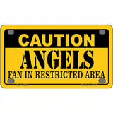 Caution Angels Fan Metal Novelty License Plate 4" x 2.2" (MLP)