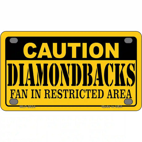 Caution Diamondbacks Fan Metal Novelty License Plate 4" x 2.2" (MLP)
