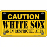 Caution White Sox Fan Metal Novelty License Plate 4" x 2.2" (MLP)