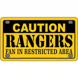 Caution Rangers Fan Metal Novelty License Plate 4" x 2.2" (MLP)