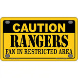 Caution Rangers Metal Novelty License Plate 4" x 2.2" (MLP)