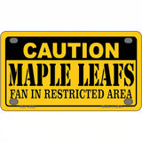 Caution Maple Leafs Metal Novelty License Plate 4" x 2.2" (MLP)