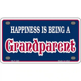 Happiness Being Grandparent Metal Novelty License Plate 4" x 2.2" (MLP)