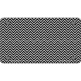 Black White Chevron Metal Novelty License Plate 4" x 2.2" (MLP)