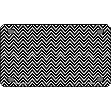 Black White Chevron Metal Novelty License Plate 4" x 2.2" (MLP)