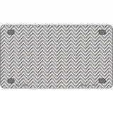 Grey White Chevron Metal Novelty License Plate 4" x 2.2" (MLP)