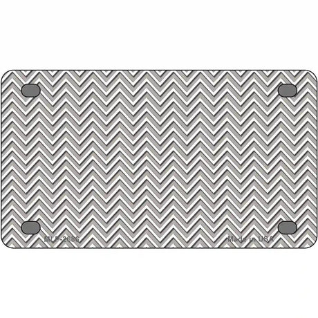 Grey White Chevron Metal Novelty License Plate 4" x 2.2" (MLP)
