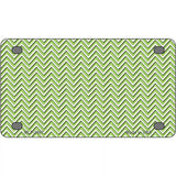 Lime Green White Chevron Metal Novelty License Plate 4" x 2.2" (MLP)