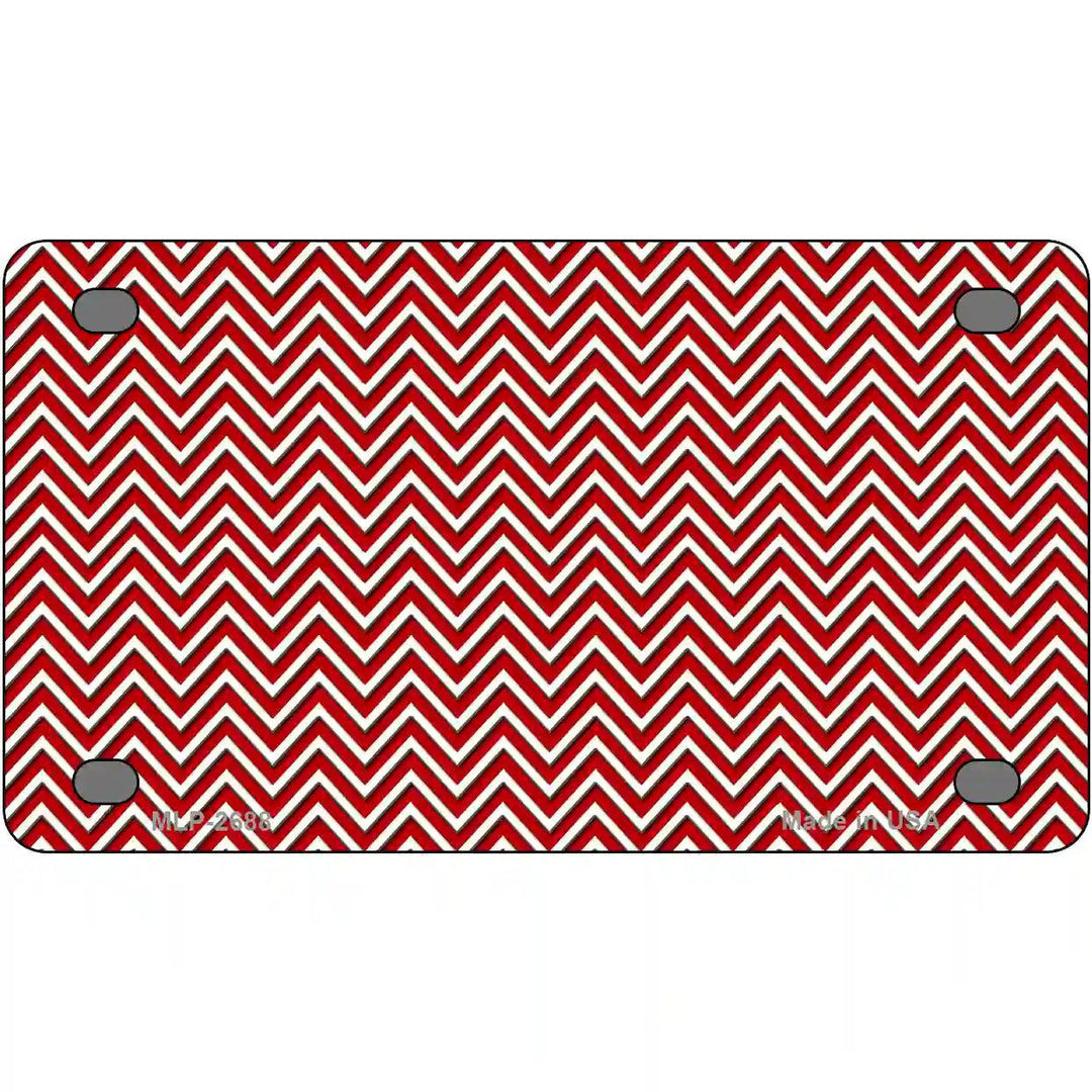 Red White Chevron Metal Novelty License Plate 4" x 2.2" (MLP)