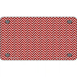Red White Chevron Metal Novelty License Plate 4" x 2.2" (MLP)