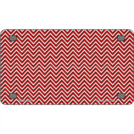 Red White Chevron Metal Novelty License Plate 4" x 2.2" (MLP)