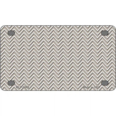 Tan White Chevron Metal Novelty License Plate 4" x 2.2" (MLP)