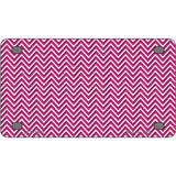 Pink White Chevron Metal Novelty License Plate 4" x 2.2" (MLP)