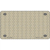 Gold White Chevron Metal Novelty License Plate 4" x 2.2" (MLP)