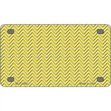 Yellow White Chevron Metal Novelty License Plate 4" x 2.2" (MLP)