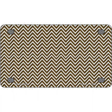Brown White Chevron Metal Novelty License Plate 4" x 2.2" (MLP)