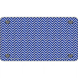 Blue White Chevron Metal Novelty License Plate 4" x 2.2" (MLP)