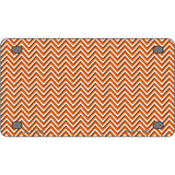 Orange White Chevron Metal Novelty License Plate 4" x 2.2" (MLP)